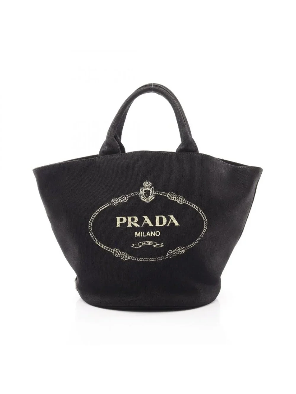 Prada Tote Canapa Black Canvas